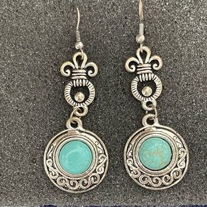 Turquoise & Silver Dangle Earrings